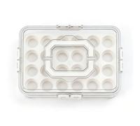 TOPINCN Soporte para Huevos para Frigorífico, Recipiente para Huevos, Plástico Apilable, Reutilizable, Anillo de Sellado de Silicona Transparente, Mecanismo de Bloqueo, de Tapa, 24 (Transparente)