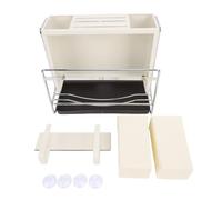 TOPINCN Soporte para Tabla de Cortar de Acero Inoxidable, Organizador de Cocina con Bandeja de Goteo Desmontable para Gabinete de Encimera, Almacenamiento Debajo (Soporte magnético para tapa con