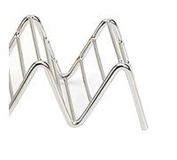 TOPINCN Soporte para Tacos en Forma de V de Primera Calidad, Mano de Obra Exquisita y Doble Propósito, Ideal para Servir en la Mesa, Acero Inoxidable, 1 Pieza (4-5 rejillas 6,3x22,5x4,5