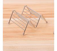 TOPINCN Soporte para Tacos en Forma de V de Primera Calidad, Mano de Obra Exquisita y Doble Propósito, Ideal para Servir en la Mesa, Acero Inoxidable, 1 Pieza (1-2 rejillas 6,3x9,5x4,5