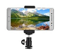 TOPINCN Soporte para Teléfono Clamp/Holder Adaptador de Montaje para Trípode Cabezal de Bola 360 Resistente y Duradero para Ideal para Amantes de la Fotografía Metal Negro 1 Paquete