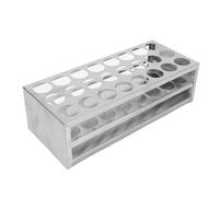 TOPINCN Soporte para Tubos de Ensayo de Acero Inoxidable, Soporte para Tubos de 24 Orificios con Acero Inoxidable 304 para Uso Doméstico, Escolar y de Laboratorio