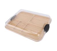 TOPINCN Tabla de Embutidos de Madera con Tapa Transparente, Bandeja para Servir Queso de 5 Secciones para Entretener a los Invitados en Picnics