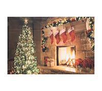 TOPINCN Tapiz Navidad Colgante Pared Chimenea Árbol Navidad Medias Regalos Tapiz Pared Para Fiesta Salón Dormitorio Dormitorio Decoración Hogar Suministros