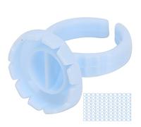 TOPINCN Taza de Anillo de Pegamento para Pestañas Ecológica que Mejora la el Injerto para Técnicos Profesionales de Pestañas 100 Piezas (Azul 100 piezas por paquete)