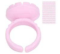 TOPINCN Taza de Anillo de Pegamento para Pestañas Ecológica que Mejora la el Injerto para Técnicos Profesionales de Pestañas 100 Piezas (Rosa 100 piezas por paquete)