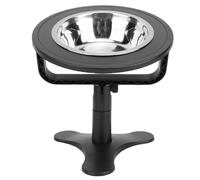 TOPINCN Tazones de Gato Elevados para Gato Elevado de Alimentos con un Soporte de Acero Inoxidable Ajustable de 15 ° de Acero Inoxidable Suministro de Alimentador de Alimentador para (Black)