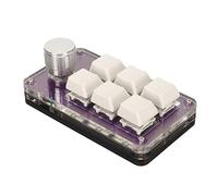 TOPINCN Teclado de una Mano, Mini Teclado Plug and Play 6 Teclas Conexión por Cable Programable de Bricolaje Ampliamente Utilizada para PC (Púrpura)