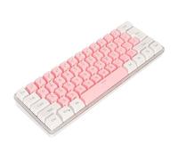 TOPINCN Teclado Ergonómico para Juegos por Cable 60% Retroiluminación RGB Teclado Compacto de 61 Teclas para Gamer Office OS X, ABSSize (Blanco Rosa)