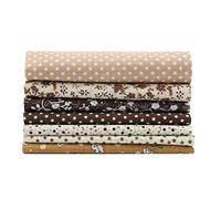 TOPINCN - Tela De Algodón Para Manualidades (7 Unidades, 25 X 25 Cm), Diseño De Lunares Florales Surtidos Cuadrados Precortados, Juego De Ropa De Cama Para Acolchar Costura Patchwork(25 X 25)