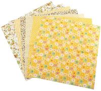 TOPINCN Tela De Algodón Surtido Cuadrados Precortados Suite Cuartos Paquete Diy Costura Scrapbooking Acolchar Set 7Pcs 50 * 50 Cm (Amarillo)