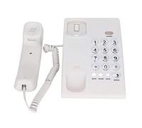 TOPINCN Teléfono con Cable de Escritorio con Botón Grande, Memoria de última Llamada, Ideal para Ancianos, Oficina, Hogar, Material ABS (White)