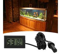 TOPINCN Termómetro Higrómetro Digital Medidor de Humedad LED Integrado para Uso en Interiores, Mini Medidor de Temperatura para una Vida Cómoda Alrededor de Mascotas, Negro, Pantalla LCD (BLACK)