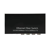 TOPINCN Transceptor de Fibra Ethernet, 100-240V Transmisión Eficiente 2 Puertos Eléctricos SFP Interruptor de Fibra Ethernet para la Familia (Enchufe de la UE)
