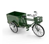 TOPINCN Triciclo Vintage de Aleación Modelo Escala 1/10 con Detalles de Línea de Vida y Función de Carga para Juegos Infantiles y Decoración del Hogar (Green)