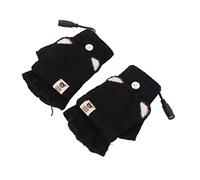TOPINCN USB con Calefacción de Invierno Calentada para Hombres, Calentador de Manos sin Dedos de Tejido para el Trabajo de Escritorio, Calentando sin Dedos para Aventuras Al Aire Libre (Black)