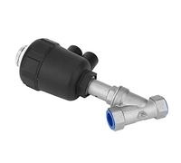 TOPINCN Válvula Accionada por Aire de la Válvula de Asiento en ángulo de Acero Inoxidable para el Procesamiento Farmacéutico Rosca DN20 de 3/4 pulg. (1/2" DN15)