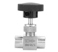 TOPINCN Válvula de Aguja Recta de Rosca Hembra BSPP de Acero Inoxidable 304 para Transmisión de Gasóleo de Agua, Válvula de Bola Recta a Prueba de Fugas para Regulación del Flujo de Agua de Gasóleo,