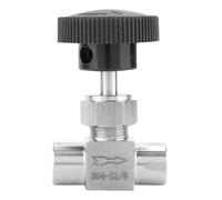 TOPINCN Válvula de Aguja Recta de Rosca Hembra BSPP de Acero Inoxidable 304 para Transmisión de Gasóleo de Agua, Válvula de Bola Recta a Prueba de Fugas para Regulación del Flujo de Agua de Gasóleo,