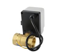 TOPINCN Válvula de Bola de Latón de 2 Vías Válvula Eléctrica de Conexión Sellada para Control de Agua Cuerpo de Latón DN25 Rosca de Tubo de 1 Pulgada DC12-24V