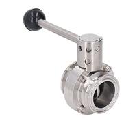 TOPINCN Válvula de Mariposa Sanitaria de Acero Inoxidable 304 con Fácil de Usar para la Industria de Bebidas (Tubo de 51 mm / 2 pulg. DE)
