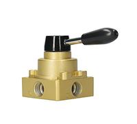 TOPINCN Válvula de Palanca Manual Neumática de 1/2 Pulgada, Alta Resistencia, Duradera, Control de Flujo de Aire de 4 Vías y 3 Posiciones para Uso Industrial, Hierro Fundido y Aluminio