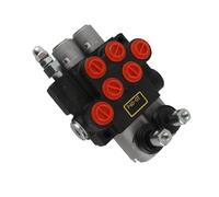 TOPINCN Válvula Hidráulica de 2 Carretes Control Direccional de Doble Acción para Vehículos Sanitarios y Remolques Hierro Fundido Duradero