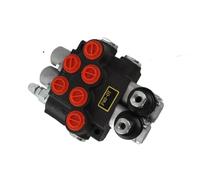 TOPINCN Válvula Hidráulica Válvula de Control de Doble Efecto con Retorno por Resorte para Montacargas y Cargadores Hierro Fundido 12 Mm 2 Carretes