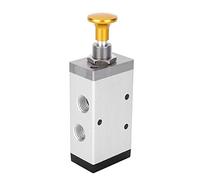 TOPINCN Válvula Manual de Aleación de Aluminio Válvula de Botón de Cinco Vías Fácil de Usar para Sistemas Neumáticos G1/4 Pulgadas G3/8 Pulgadas (4R310-08)