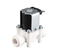 TOPINCN Válvula Solenoide Eléctrica de Plástico, Interruptor de Flujo de Agua Ligero y Compacto para Automatización del Hogar, Conector Rápido de 3/8 Pulgadas (AC220V)