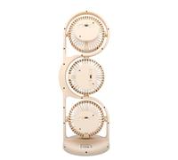 TOPINCN Ventilador de Escritorio de 3 Cabezales, Ventilador Portátil Recargable por USB, Personal con Configuración de Circulación de Aire de 360° para Estudio, Trabajo, (Beige)