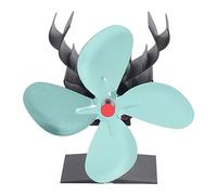 TOPINCN Ventilador de Estufa de Leña, Metal, 4 Aspas, Estilo Navideño, Circulación de Aire Termodinámica para Chimenea y Quemadores de Leña, Alta Eficiencia