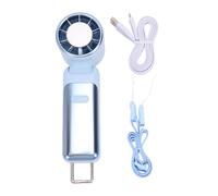 TOPINCN Ventilador de Mano con Refrigeración por Hielo, Pantalla Digital de 6 Velocidades, Ventilador Portátil Plegable, Mini Personal para Actividades Al Aire Libre, R (BLUE)