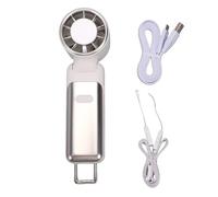 TOPINCN Ventilador de Mano con Refrigeración por Hielo, Pantalla Digital de 6 Velocidades, Ventilador Portátil Plegable, Mini Personal para Actividades Al Aire Libre, R (WHITE)