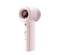 TOPINCN Ventilador de Pulverización de Niebla de Mano de Alta Velocidad, Pantalla Digital de Velocidad Continua con Pulverización de Niebla a Nanoescala de 2 Modos, Ventilador Portátil (PINK)