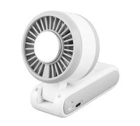 TOPINCN Ventilador Turbos Portátil de Mano, Tecnología de Refrigeración de Semiconductores, Pantalla Digital de 100 Niveles de Velocidad, con Diseño Plegable para Colgar en el Cuello, (WHITE)
