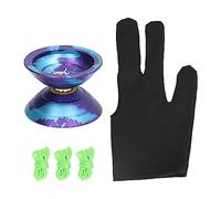 TOPINCN Yoyo Profesional Que No Responde para Niños Principiantes, Yo Yo Toy Modos de Rotación Dual Yoyo con 3 Cuerdas y Guante Yo Yo, Truco de Descompresión Yoyo Que No Responde (Purple)