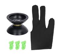 TOPINCN Yoyo Profesional Que No Responde para Niños Principiantes, Yo Yo Toy Modos de Rotación Dual Yoyo con 3 Cuerdas y Guante Yo Yo, Truco de Descompresión Yoyo Que No Responde (Negro Oscuro)