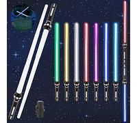 TOPJOWGA 2 in 1 Sable de Luz 162cm, Espada Láser de Juguete, 7 Colores Espada de Luz Niños, Juguete de Luminosos Sable Láser de Doble, LED Fiesta Luminoso Juguetes para Navidad Halloween