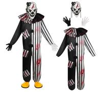 TOPJOWGA Disfraz de Payaso para Niños, Accesorios, Máscara de Halloween, Carnaval Cosplay, Circo (S)