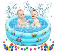 TOPJOWGA Piscina Infantil Bebé, Piscina Hinchable para Bebés, Piscina Inflable Niños, Piscina Infantil Hinchable, Piscina Redonda, Piscina Inflable de Tres Anillos para Bebés Interior al Aire Libre