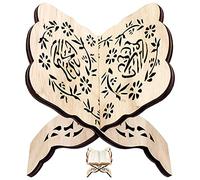 TOPJOWGA Soporte de Madera para Libros, Eid Mubarak Oración Estantería, Soporte Plegable de Madera para el Corán, Soporte del Libro de la Biblia, Decoración De Fiesta Suministros Lslámicos