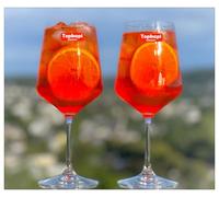 Topkapi Elite Aperol Spritz Glas Leimbach I 4 unidades Aperol Spritz Vasos XXL Tamaño I Apto para lavavajillas I Cristal sin plomo I Resistente a la rotura I Brillante y transparente I 630 ml
