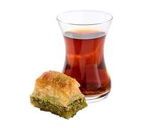 Topkapi - Juego de 6 vasos grandes de té turco "Ajda", 165 cc, transparentes