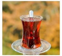 Topkapi - Juego de té turco de 18 piezas Aylin-Sultan, 6 vasos de té XL, 6 posavasos, 6 cucharillas de té, juego completo para 6 personas.