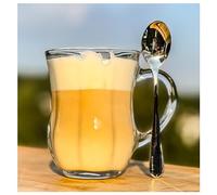 Topkapi Sen & Ben Serie Kumru 251.239 - Juego de 2 vasos de cristal XL con 2 cucharas (2 unidades, para dos personas)