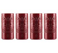 Topkapi Tiki Taza Bora, juego de tazas Tiki para cóctel, serie Tiki Bar 490 ml, XL (rojo)