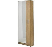 TOPKIT | Mueble Zapatero con Espejo Danubio 56AB | Medidas 171 x 54 x 24 cm | Armario con Espejo | Roble