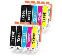 Topkolor 364XL Reemplazo para Cartuchos de Tinta HP 364 364XL Compatible con HP DeskJet 3070A, HP PhotoSmart 5510 5520 6520 6510 7520 7510 B8550 C5380 C6380 D5460 b110, HP OfficeJet 4620 (10 Pack)