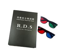 Toplionace Gráficos de Prueba Visuales Completos Estereogramas de Puntos Aleatorios, Daltonismo Astigmatismo Gráfico de Prueba de Amsler con 2 Anteojos